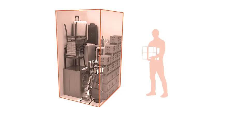 Render ilustrativo bodega de 1 m3 a 15 m3